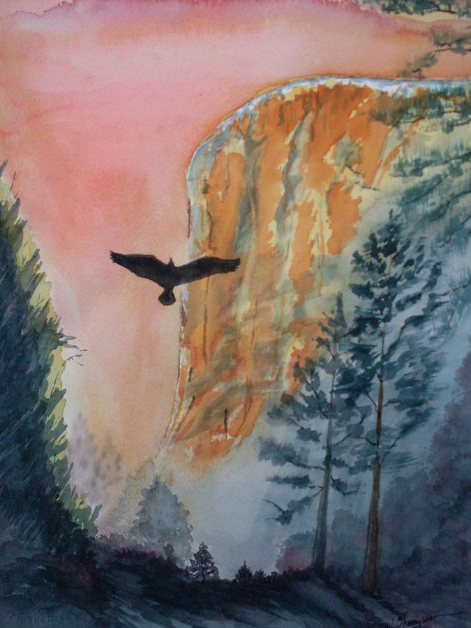 El Capitan  Sunset Painting by Warren Thompson