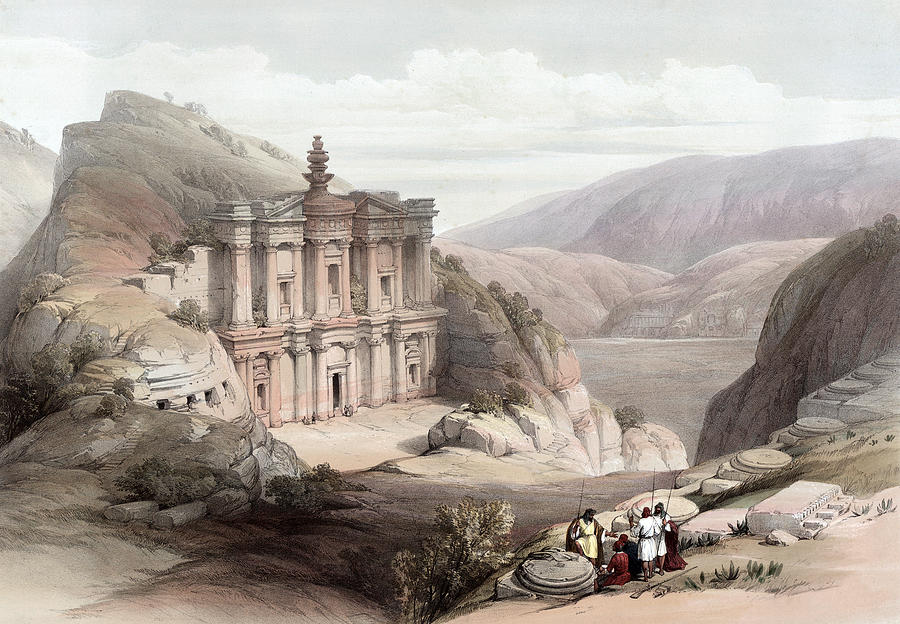 Petra Photograph - El Deir Petra 1839 by Munir Alawi