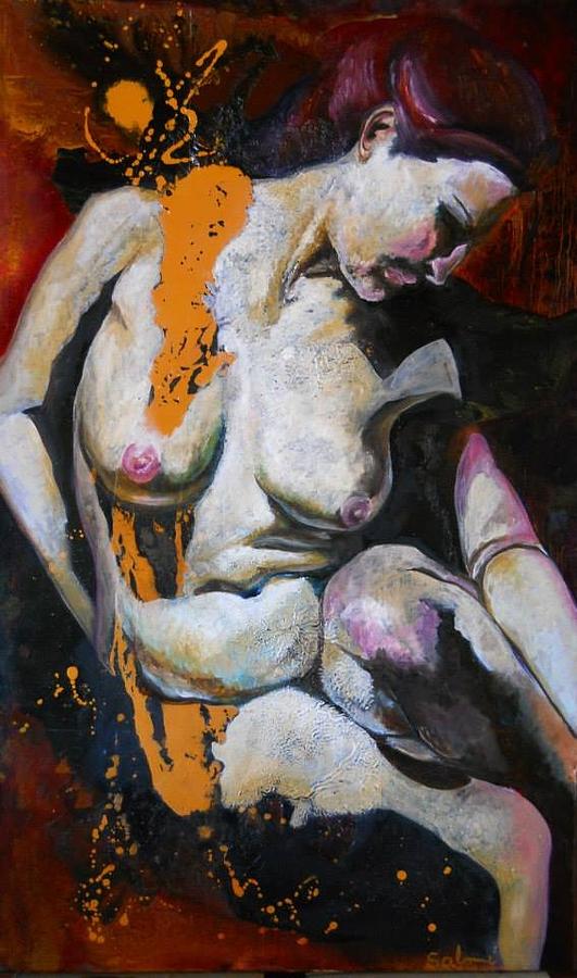 Oils Painting - El descenso by Salome Hernaiz