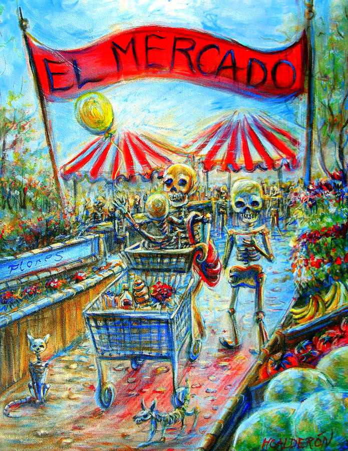 El Mercado Painting by Heather Calderon