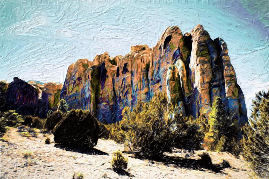 El Morro Cliffs Painting by Jim Buchanan