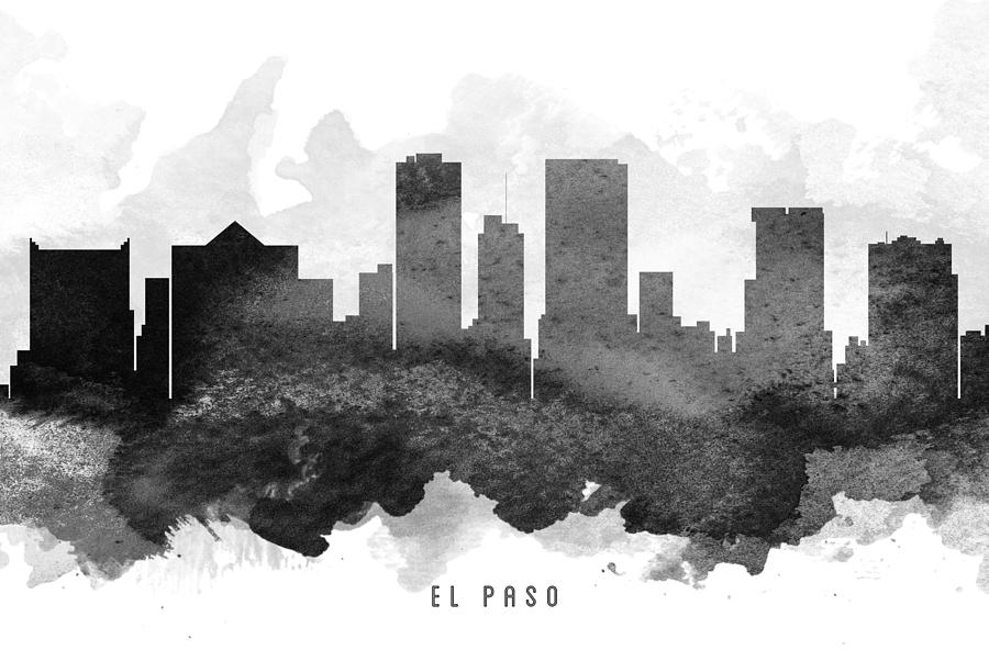El Paso Painting - El Paso Cityscape 11 by Aged Pixel