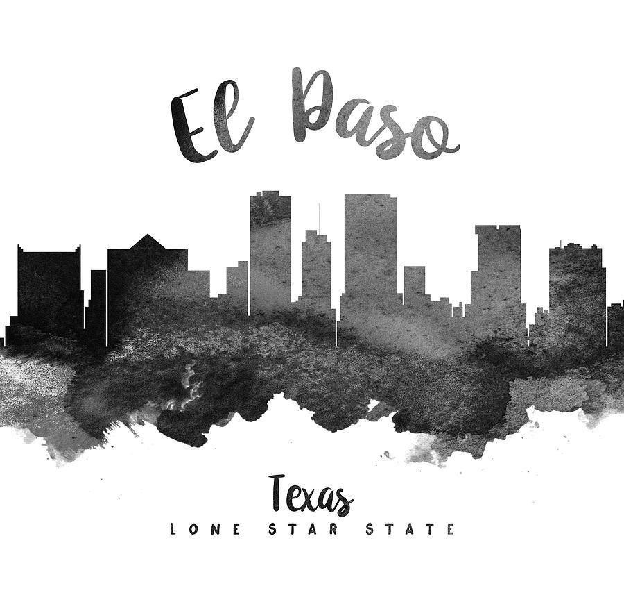 El Paso Painting - El Paso Texas Skyline 18 by Aged Pixel