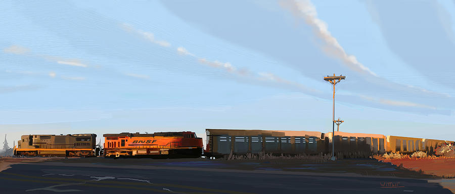 El Paso Painting - El Paso Train by  Edward Joel Wittlif