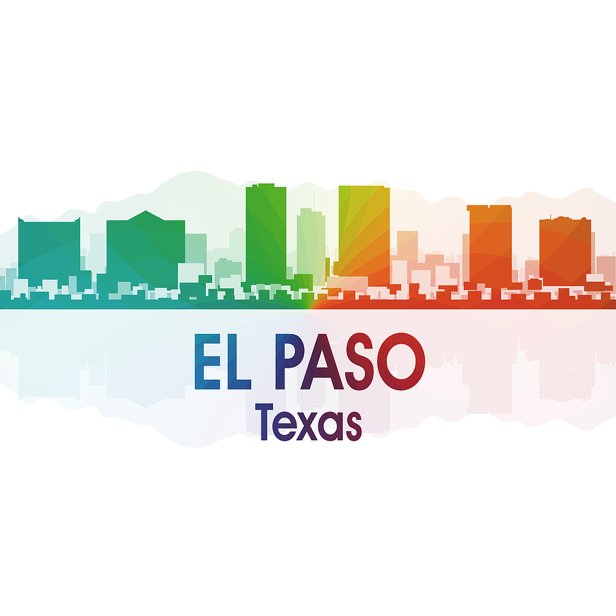 El Paso Mixed Media - El Paso TX 1 Squared by Angelina Tamez