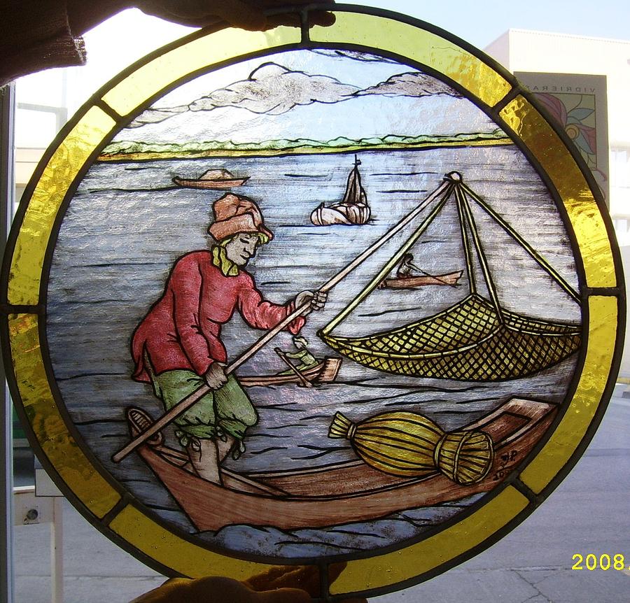 El pescador Glass Art by Justyna Pastuszka