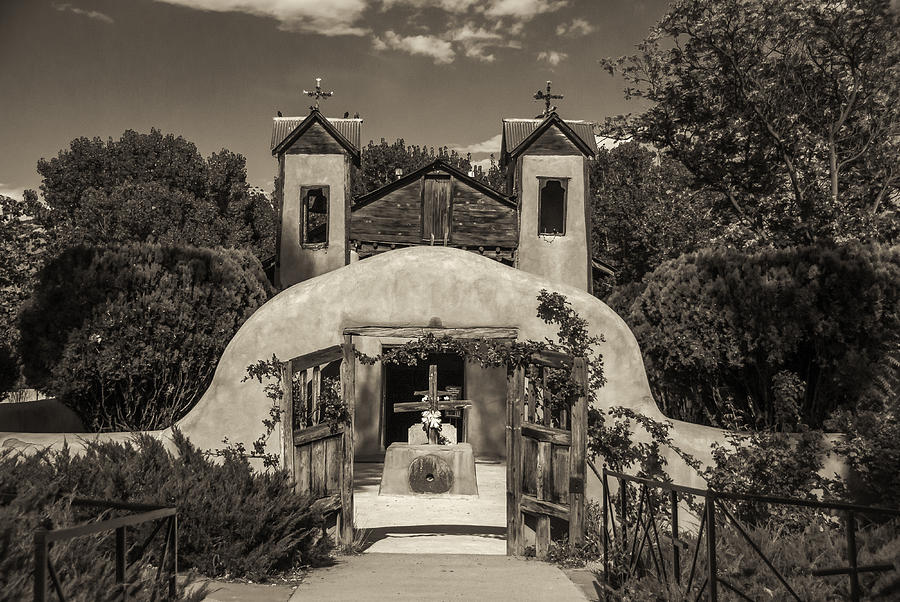 El Santuario de Chimayo - sepia Photograph by Joye Ardyn Durham