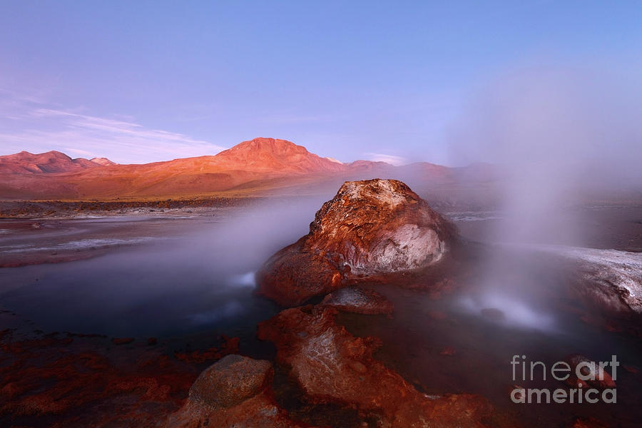 El Tatio Geysers at Twilight Chile Photograph by James Brunker