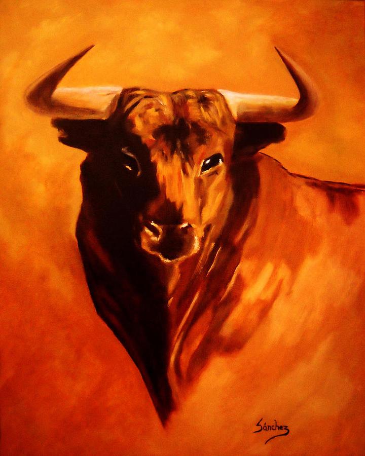 Bull Painting - El Toro by Manuel Sanchez