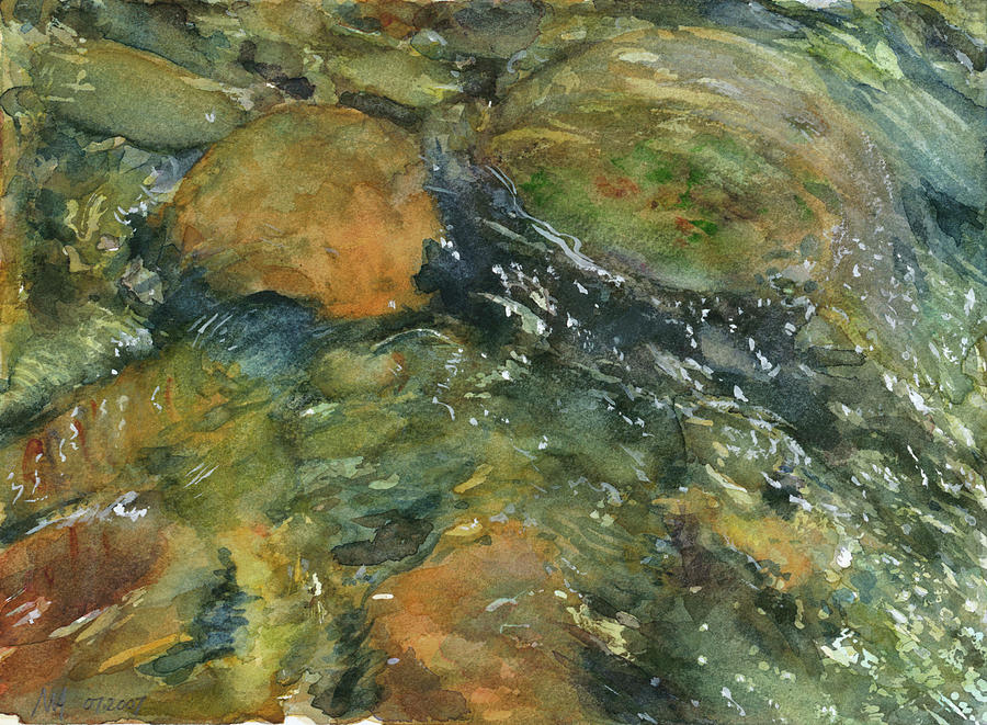 Elbow River Rocks 1 Painting by Madeleine Arnett