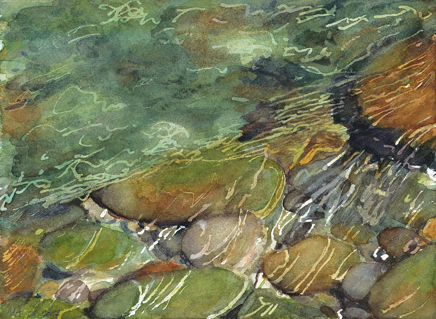 Elbow River Rocks 3 Painting by Madeleine Arnett