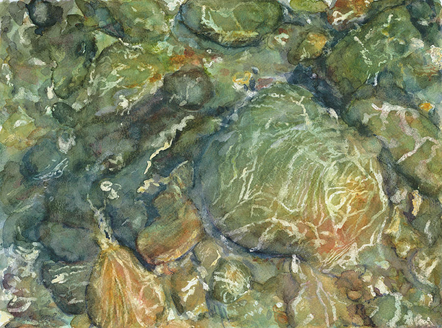 Elbow River Rocks 5 Painting by Madeleine Arnett