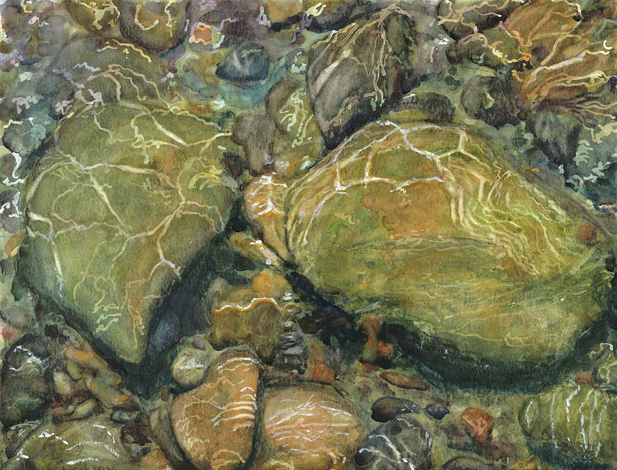 Elbow River Rocks 6  Painting by Madeleine Arnett