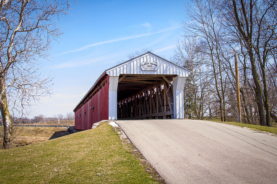 Transportation Photograph - Eldean  Covered Bridge by Jack R Perry
