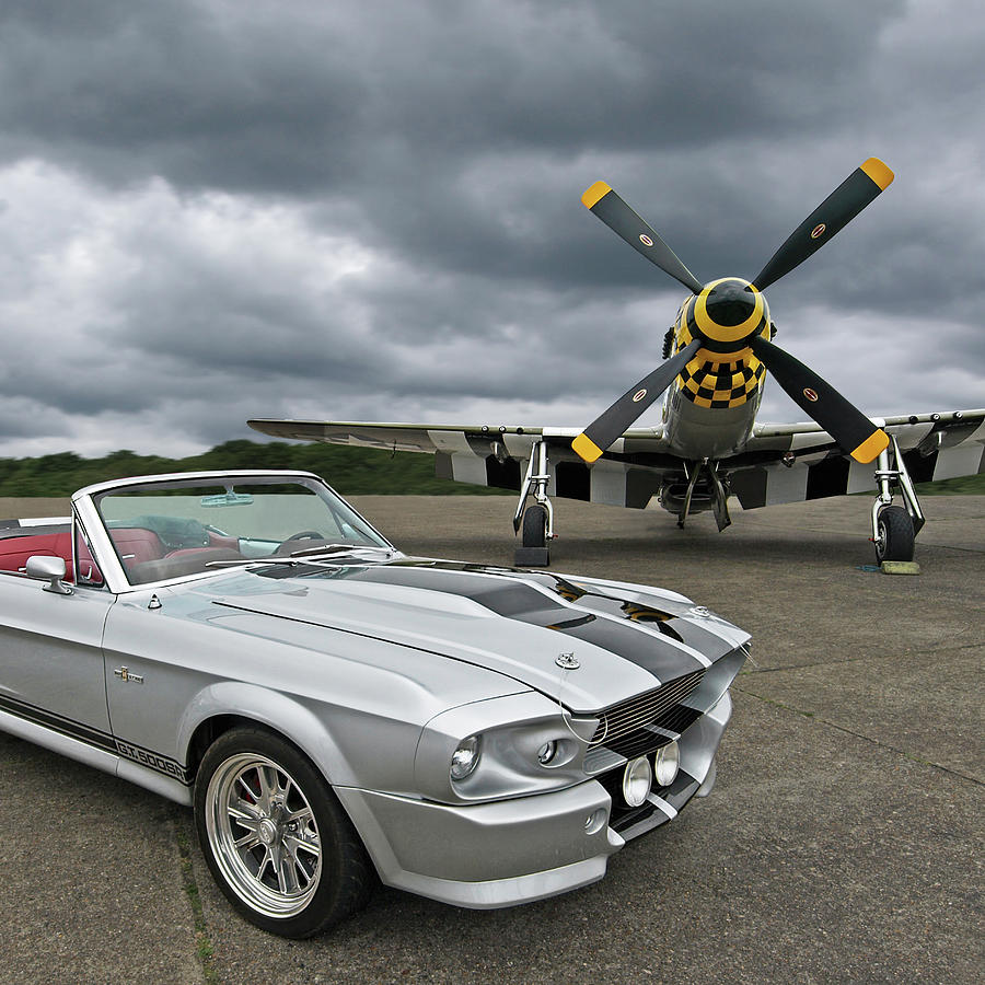Ford Mustang Photograph - Eleanor Mustang With P51 by Gill Billington