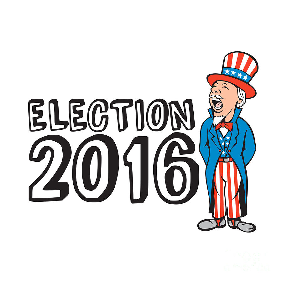 Hat Digital Art - Election 2016 Uncle Sam Shouting Retro by Aloysius Patrimonio