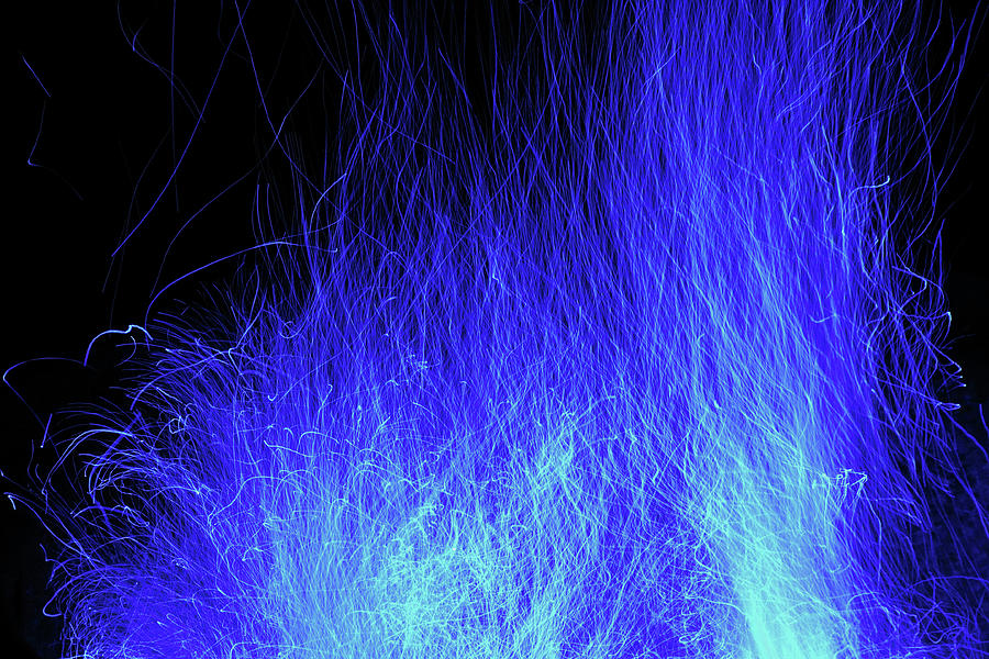Electric Blue Flames 1 Photograph by Angela Murdock