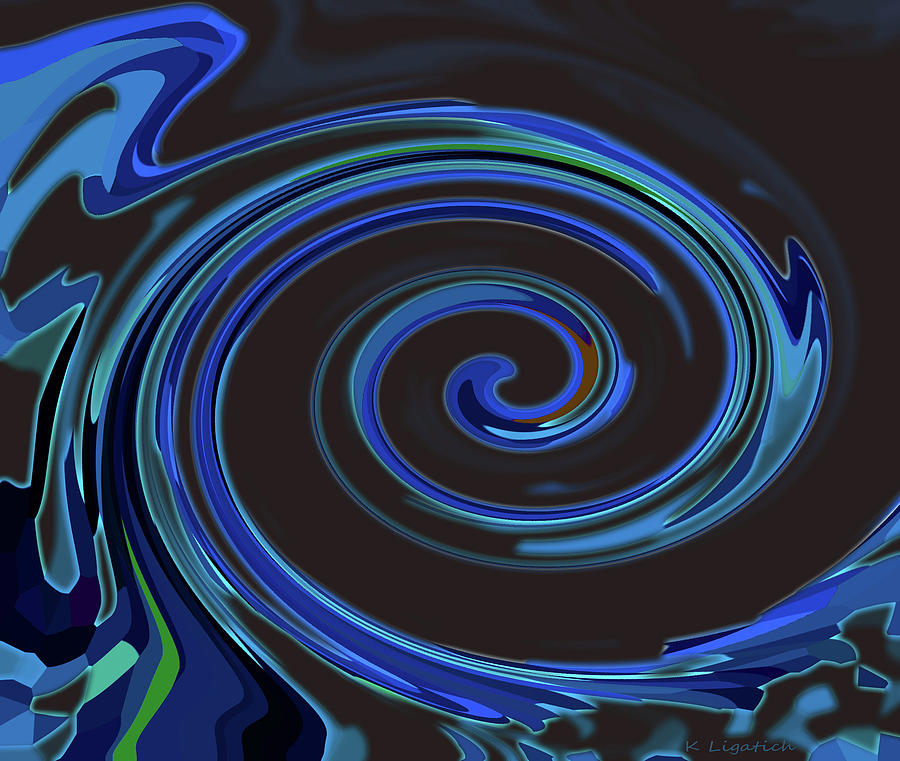 Electric Blue Wave Digital Art by Kerri Ligatich