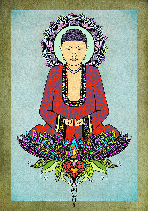 Buddha Digital Art - Electric Buddha by Tammy Wetzel Buddha Digital Art - Electric Buddha by Tammy Wetzel