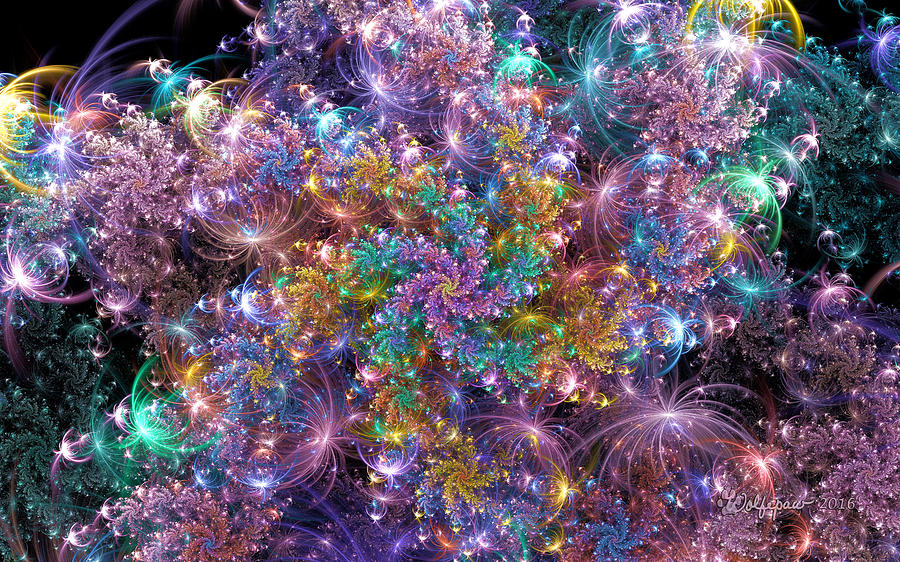 Electric Galaxy Spiral Digital Art by Peggi Wolfe