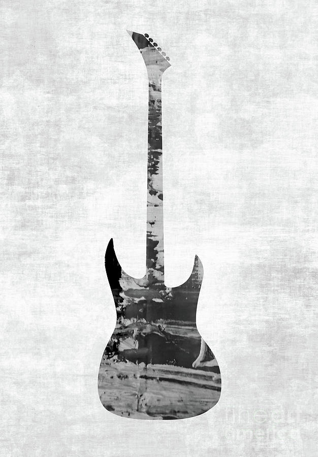 Electric Guitar Black White Photograph by Andrea Anderegg