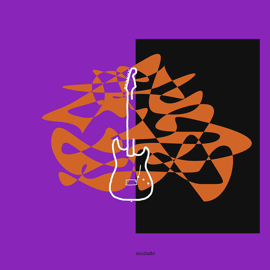 Jazz Digital Art - Electric Guitar in Purple by David Bridburg