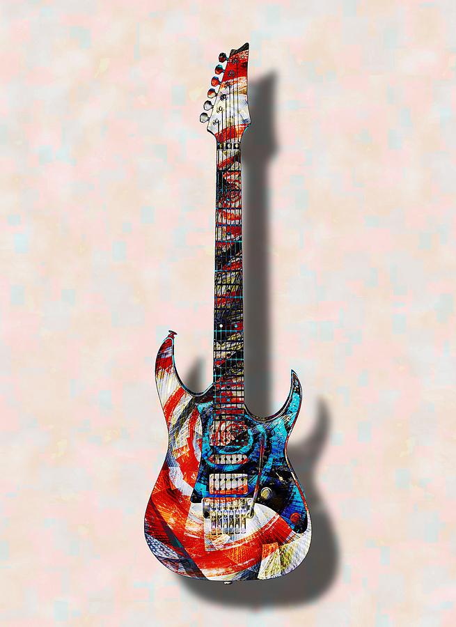 Electric Guitar - Psychobilly - Musical Instruments Digital Art by Anastasiya Malakhova