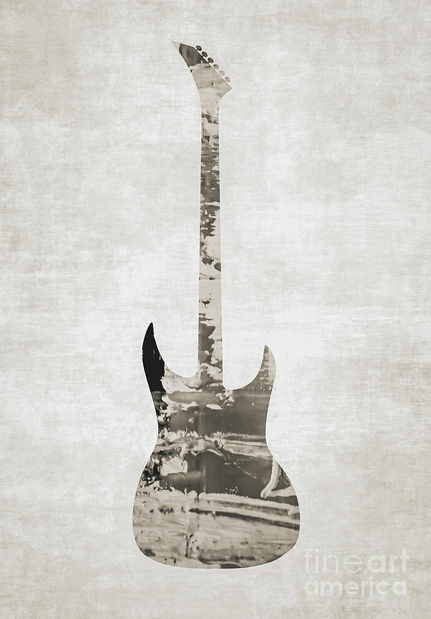 Electric Guitar Sepia Photograph by Andrea Anderegg