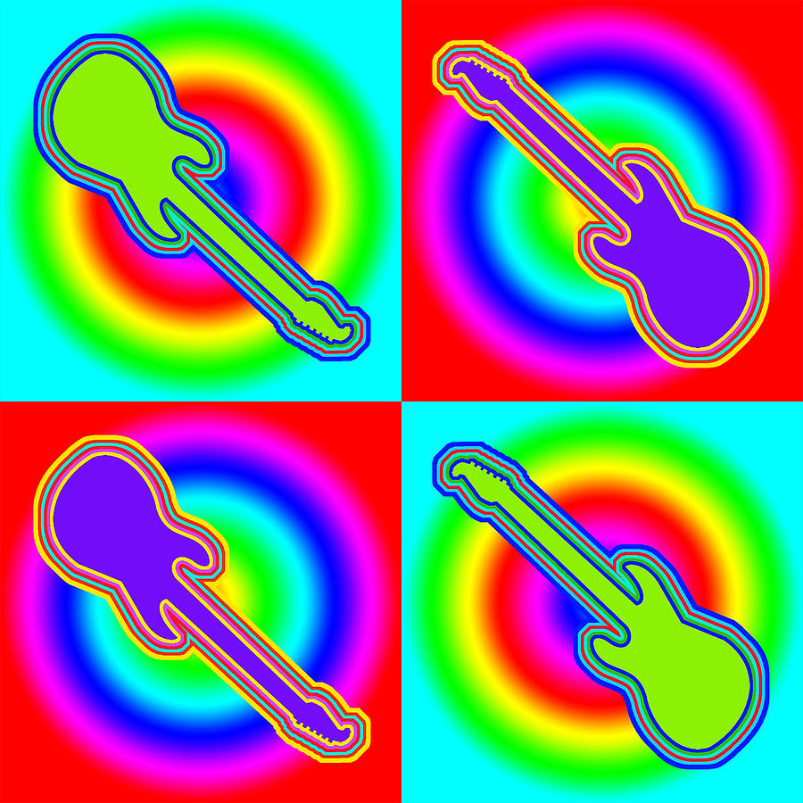 Electric Guitars Digital Art by Susan Lafleur