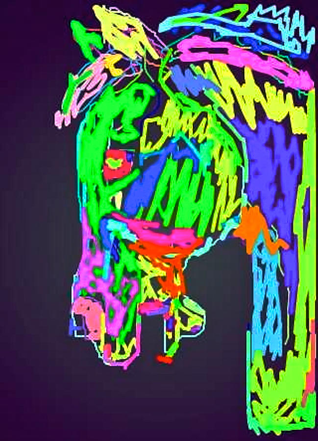Electric Horse Digital Art by Bern Miller