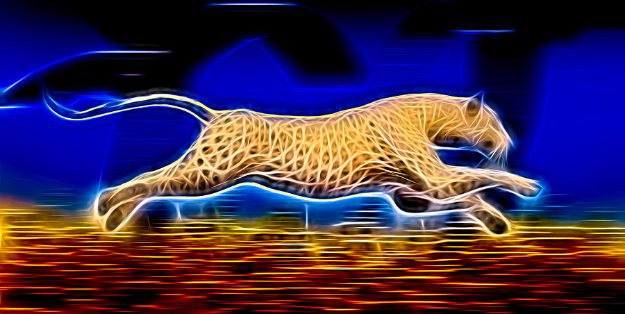 Electric Jaguar Digital Art by Daniel Eskridge
