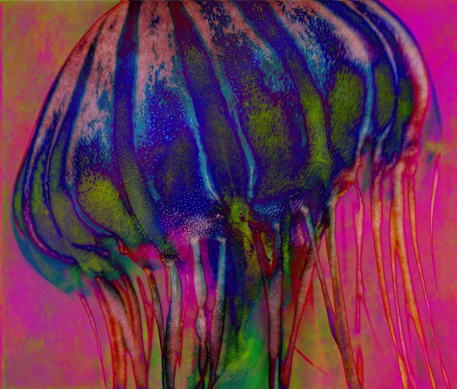 Nature Photograph - Electric Jellyfish by Marianna Mills