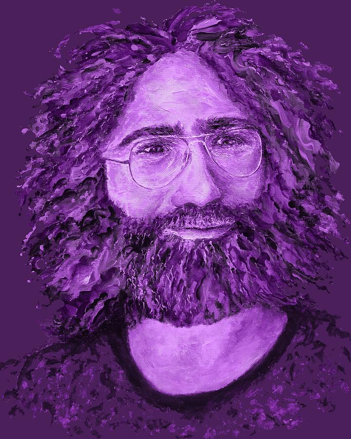 Grateful Dead Digital Art - Electric Jerry Violet - T-Shirts-Etc by Julie Turner
