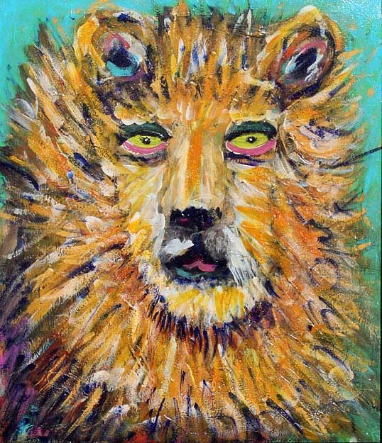 Electric Lion Painting by Banning Lary
