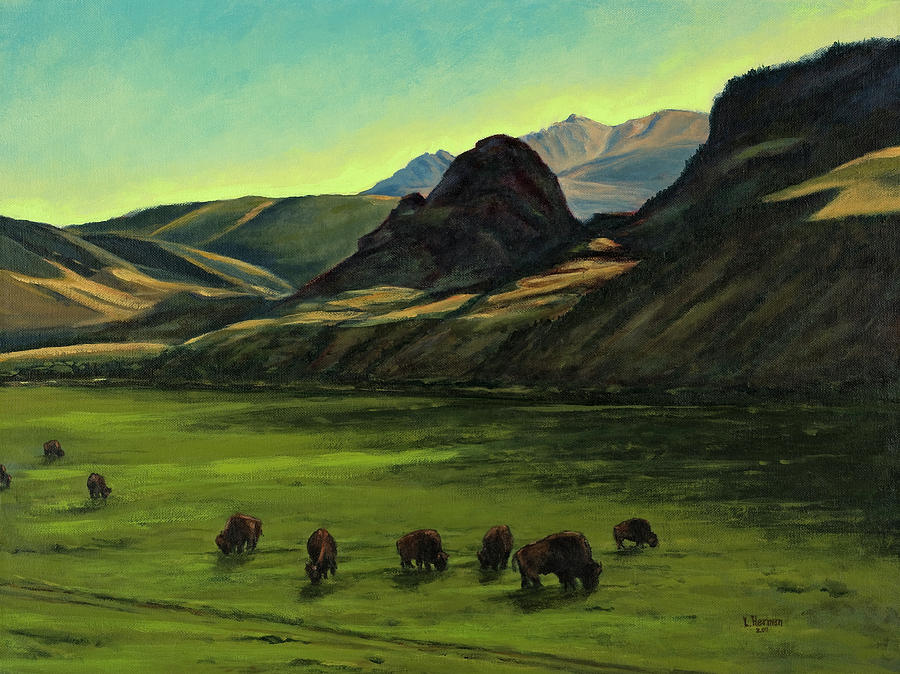 Electric Peak from Slip and Slide Ranch Painting by Les Herman