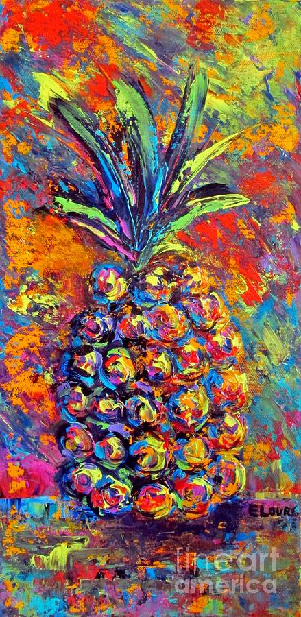 Beach Painting - Electric Pineapple B by Eileen Lovre
