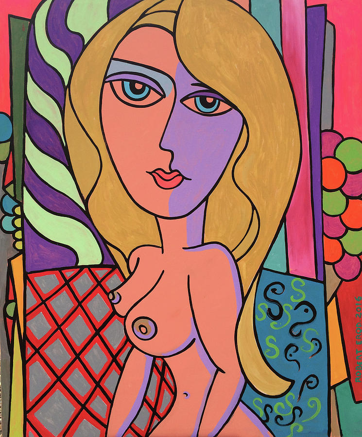 Electric Pop GIRL Limited Edition Print Painting by Robert R Splashy Art Abstract Paintings