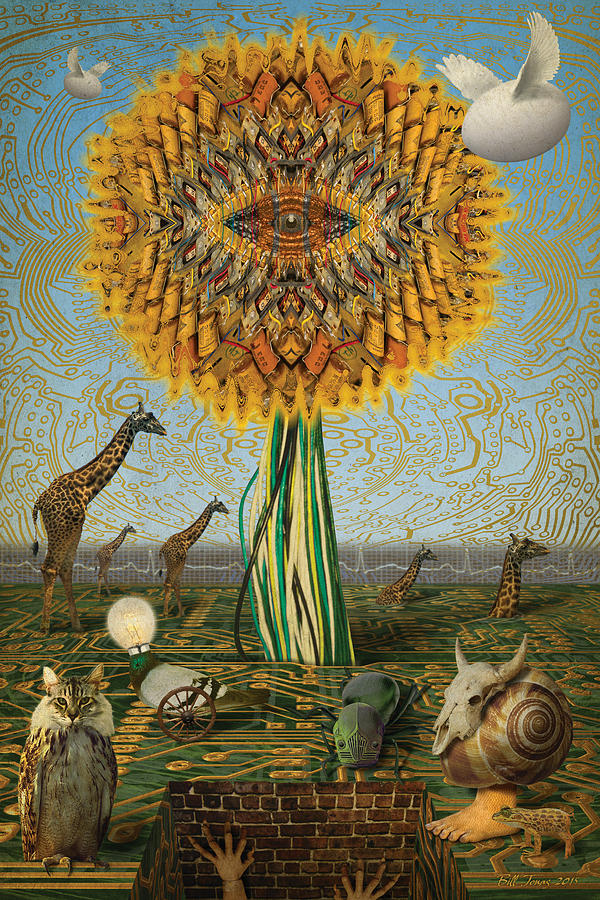 Electric Sunflower Digital Art by Bill Jonas