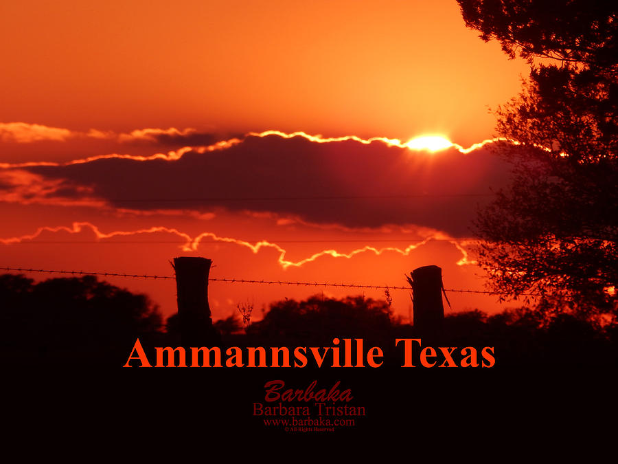 Electric Sunset Ammannsville Texas Photograph by Barbara Tristan