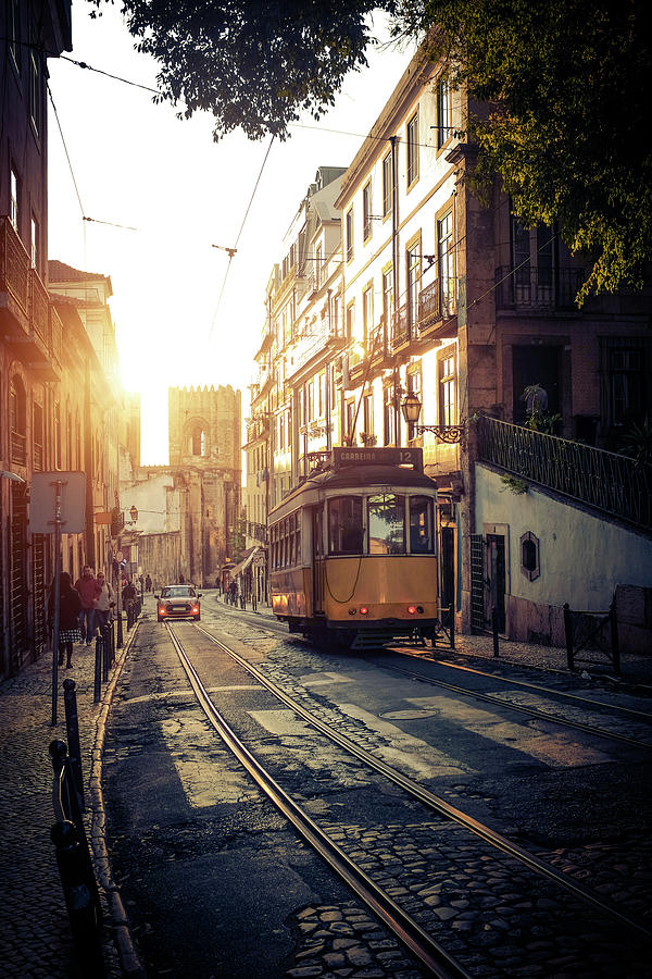 Electric Tram in Lisbon Photograph by Carlos Caetano