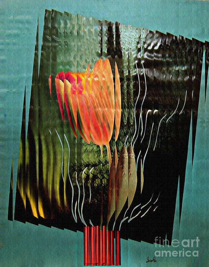 Tulip Mixed Media - Electric Tulip 2 by Sarah Loft
