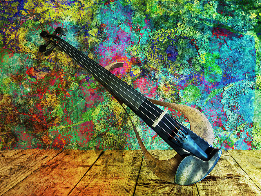 Electric Violin Mixed Media by Ally White