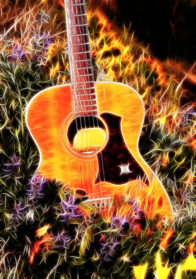 Electric Wildflowers And Guitar Photograph by Athena Mckinzie