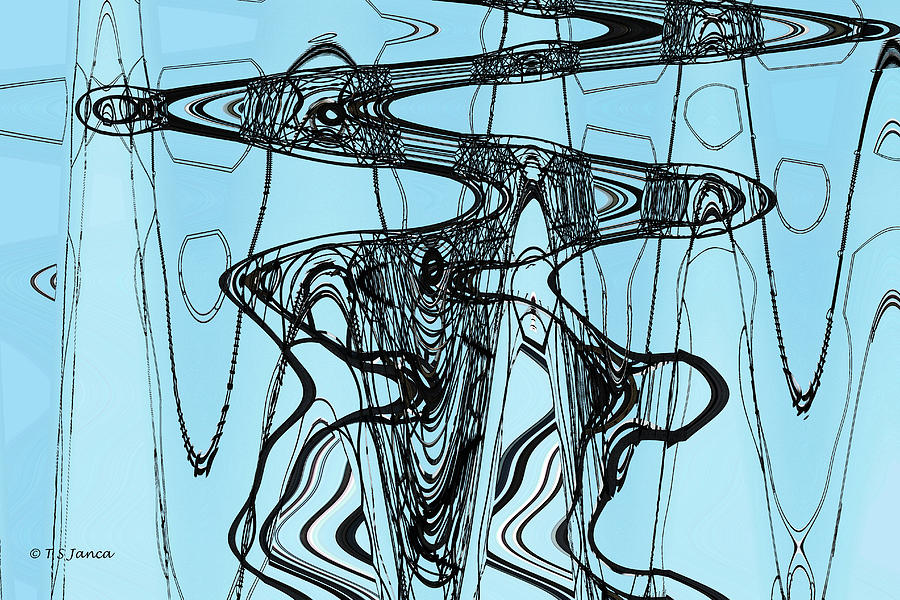 Electrical Tower Abstract Digital Art by Tom Janca