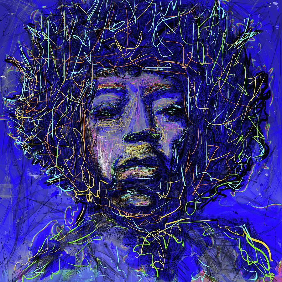 Electrifying Hendrix Mixed Media by Eduardo Tavares