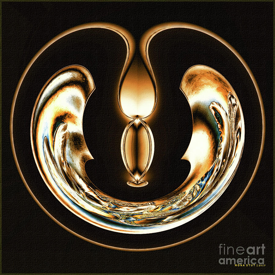 Elegant Droplets Brown Digital Art by Mona Stut
