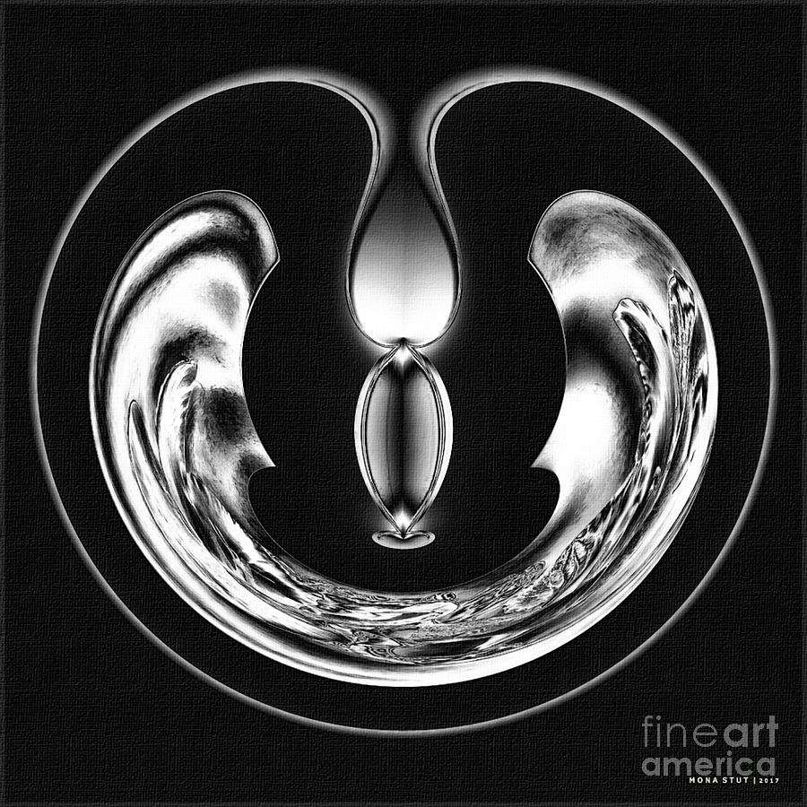 Elegant Droplets BW Digital Art by Mona Stut