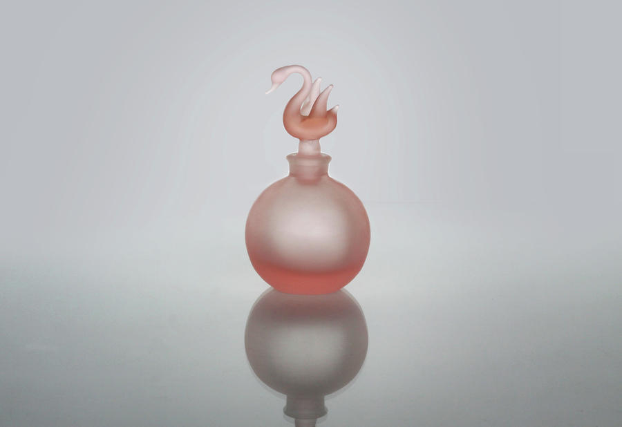 Elegant Frosted Pink Vintage Perfume Bottle Photograph by David and Carol Kelly