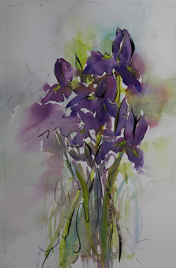 Elegant Iris II Painting by Susan Seaborn