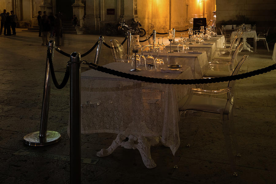 Elegant Italian Dining - The Glass Restaurant in Syracuse Sicily Photograph by Georgia Mizuleva